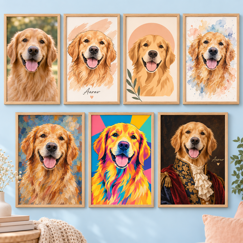 Seven art style options for framed prints
